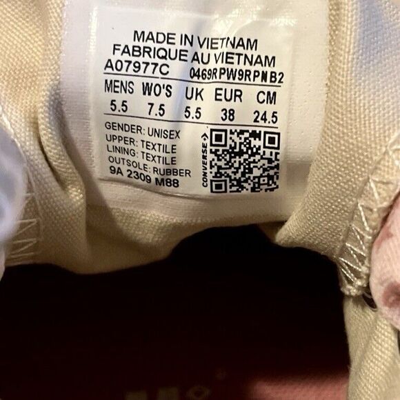 Converse Chuck 70 High Ribbon Laces Sneakers W 6.5 M 4.5 Dusty Pink A07977C - Picture 7 of 10